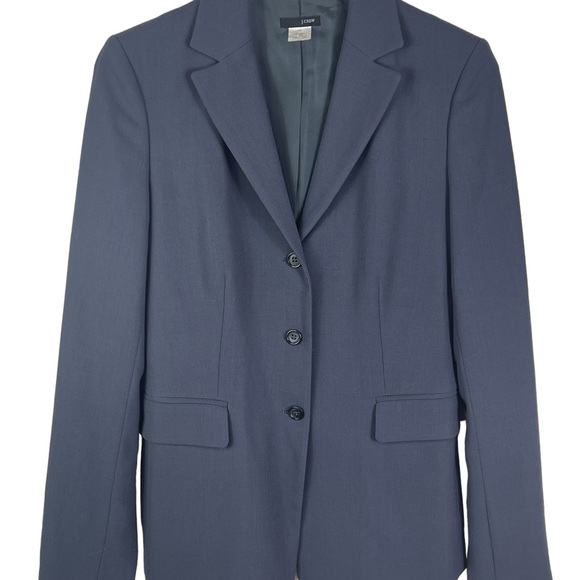 J. Crew Women’s Wool Grey Classic Three Button Jacket Blazer Career Coat Size T8 - Picture 8 of 16